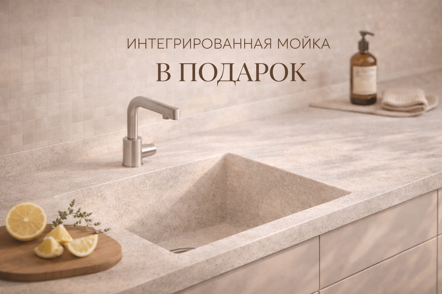 Интегрированная мойка в подарок!